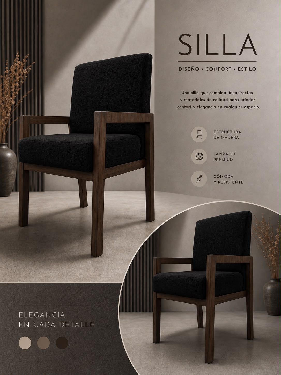 Silla Malbec Negro
